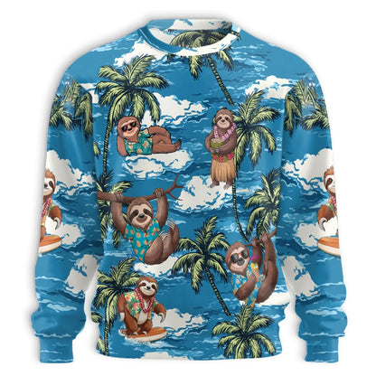 Sloth Ocean Sweatshirt – Tropical 3D All Over Print Design