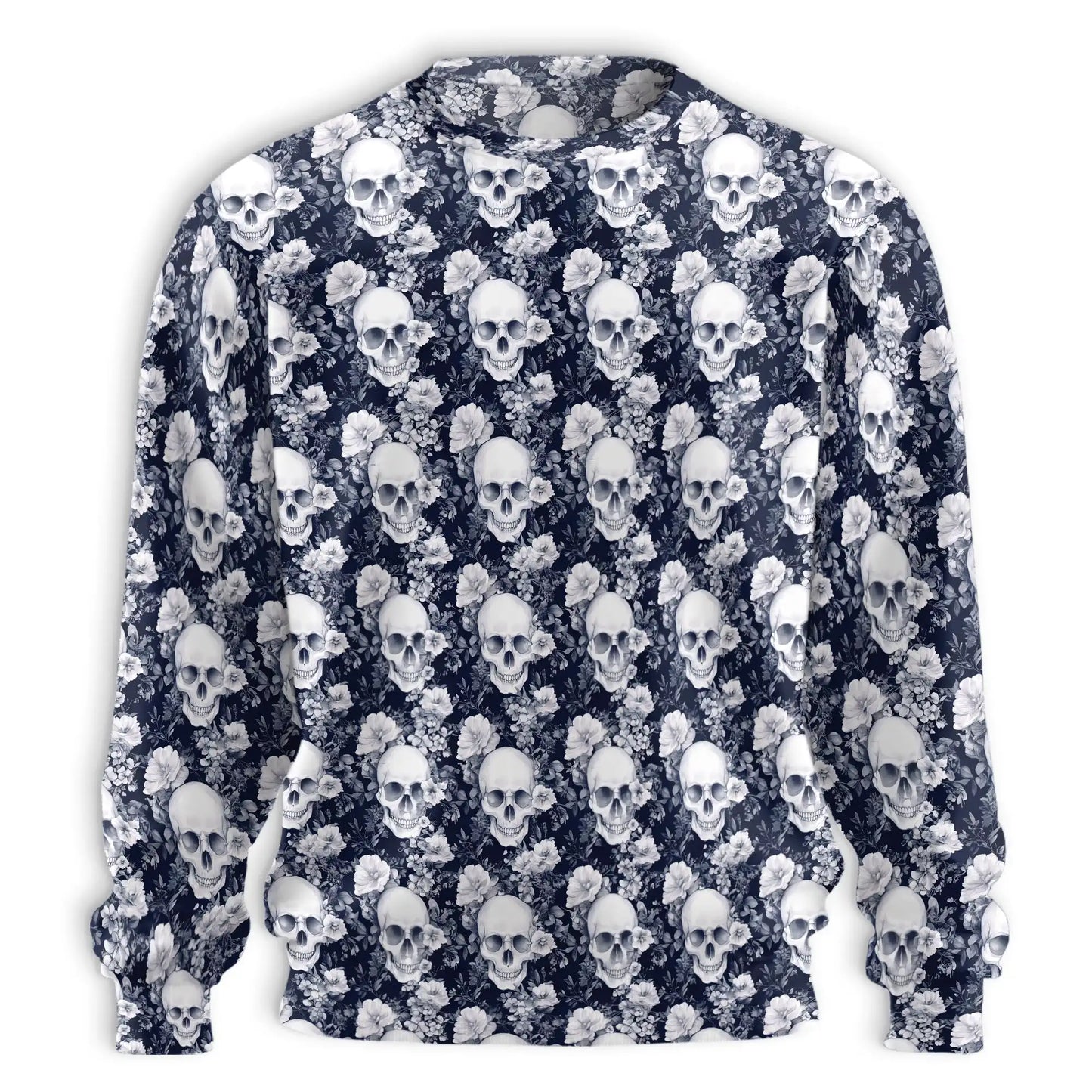 Skull Floral Pattern Sweatshirt – Colorful Graphic 3D All Over Print Design