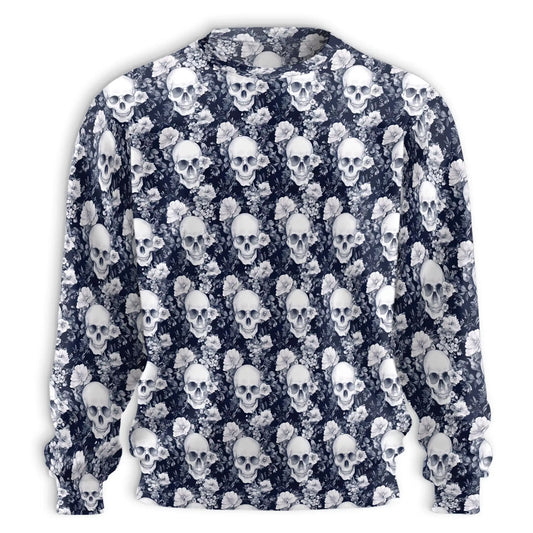 Skull Floral Pattern Sweatshirt – Colorful Graphic 3D All Over Print Design