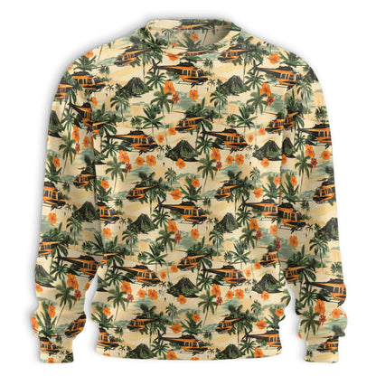 Helicopter Tropical Print Sweatshirt – Tropical 3D All Over Print Design