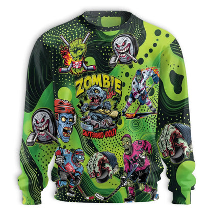 Zombie Hockey Sweatshirt – Colorful Graphic 3D All Over Print Design
