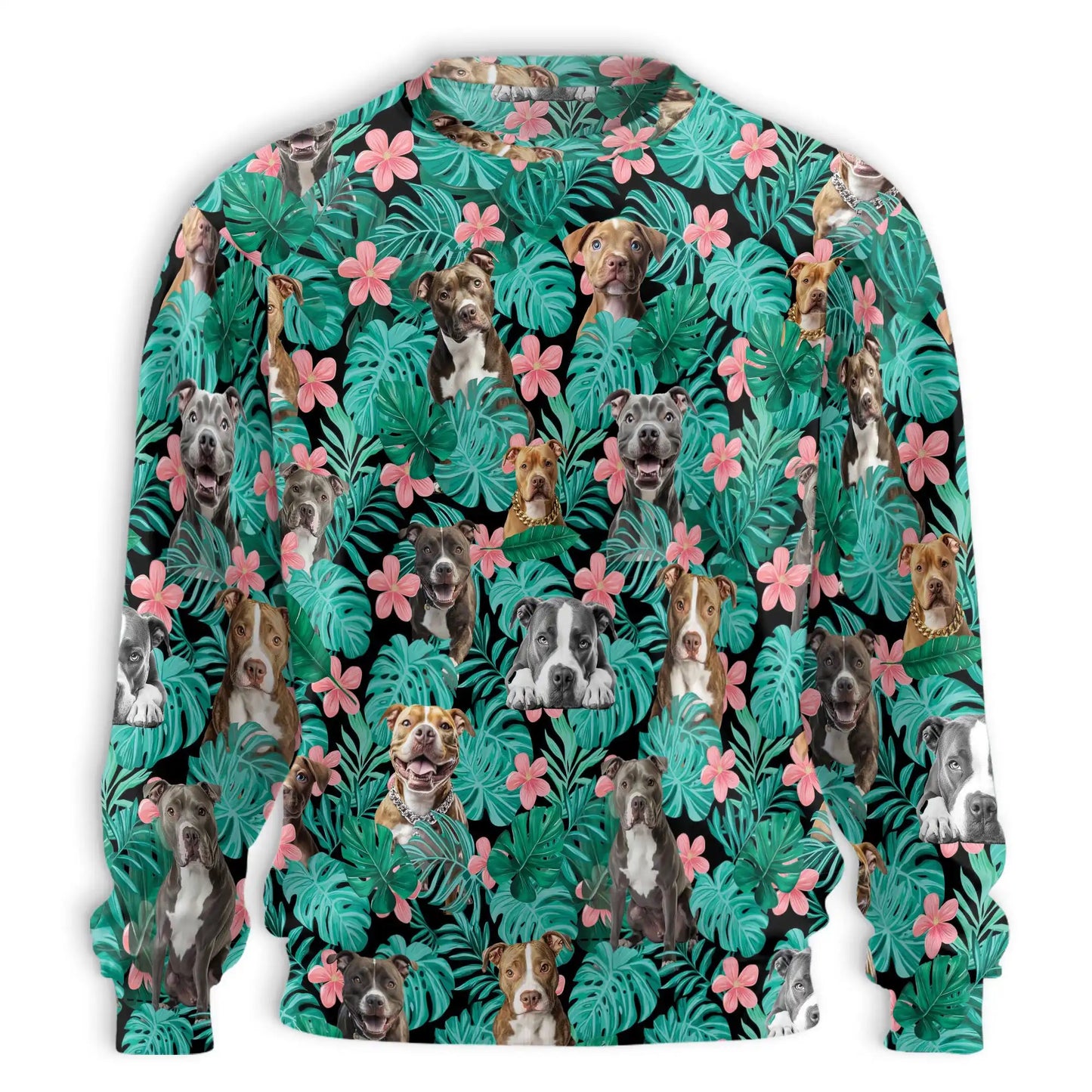 Pitbull Hibiscus Tropical Sweatshirt – Tropical 3D All Over Print Design