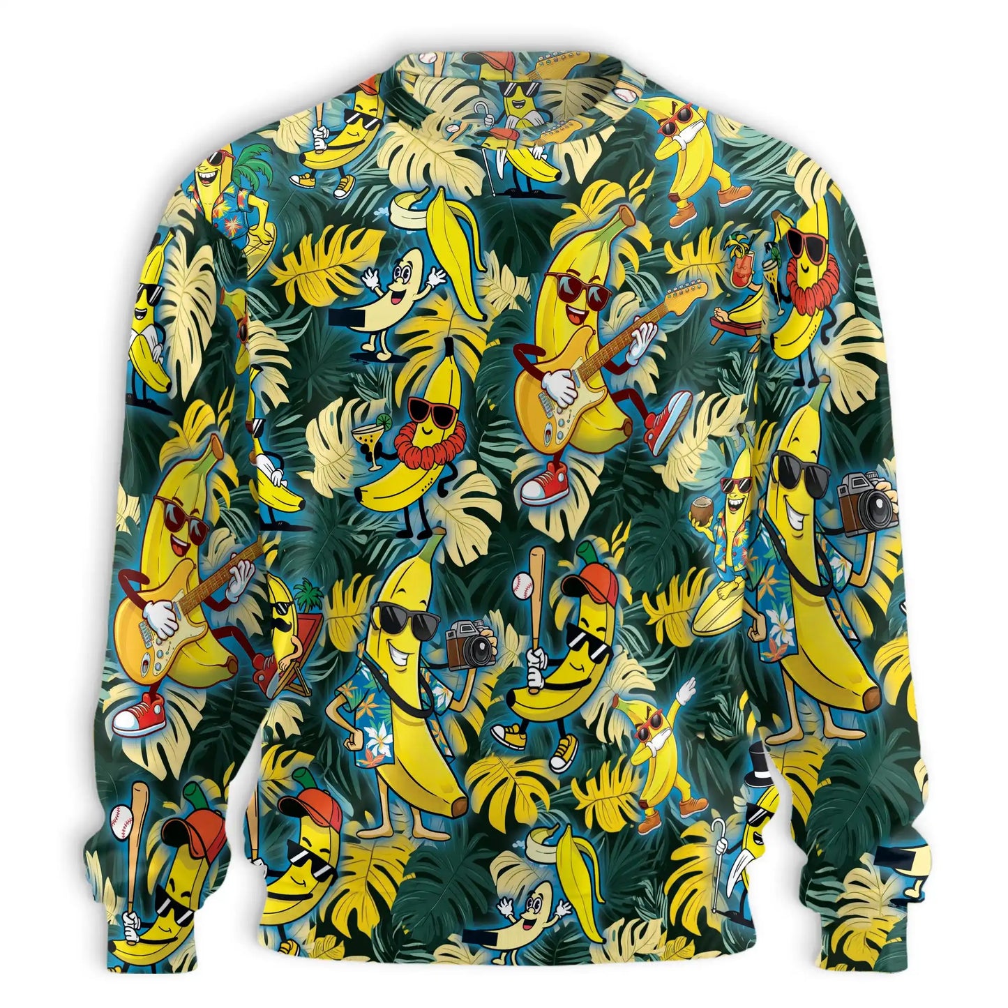 Banana Plays the Guitar Sweatshirt – Colorful Graphic 3D All Over Print Design