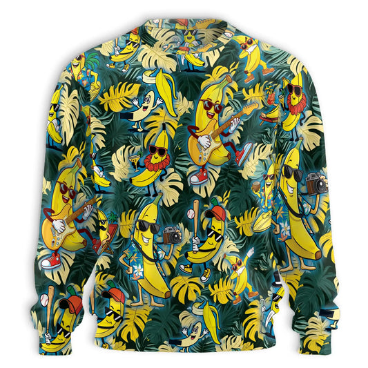 Banana Plays the Guitar Sweatshirt – Colorful Graphic 3D All Over Print Design