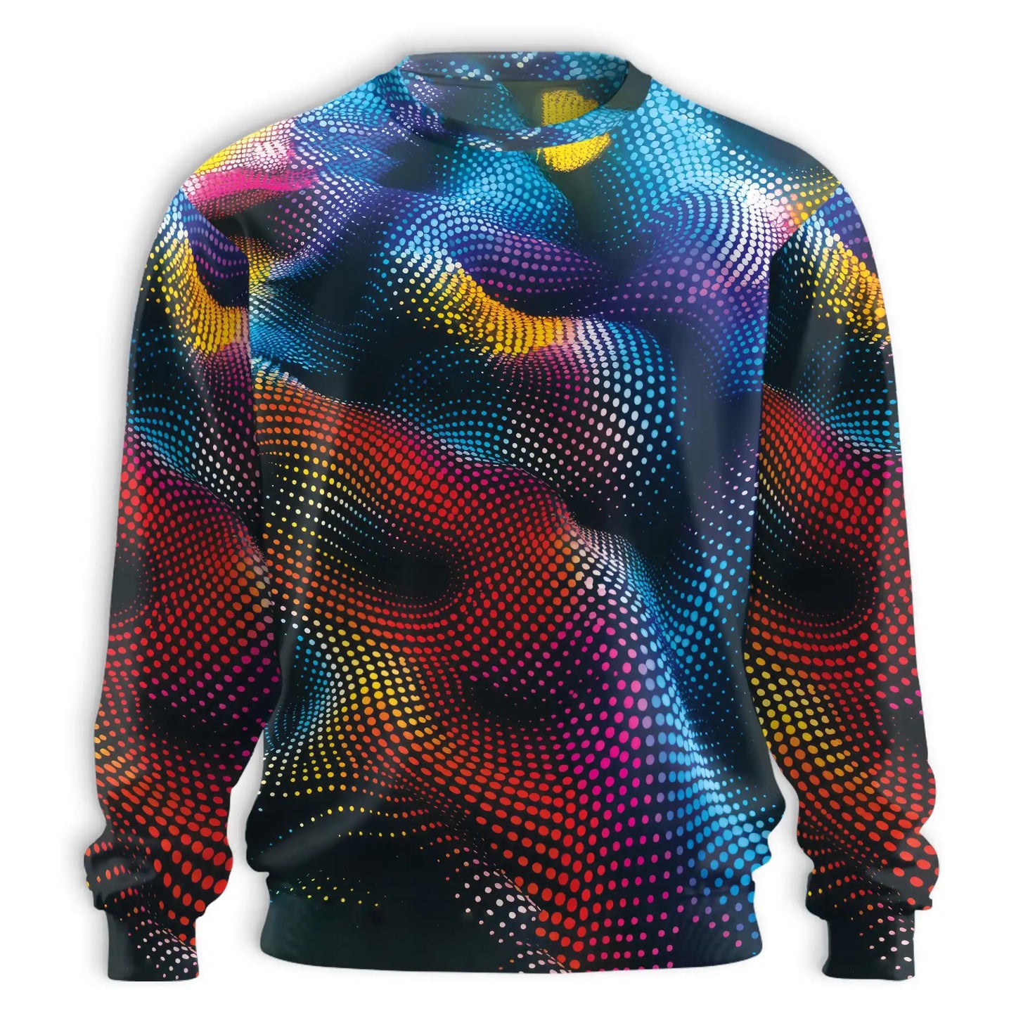 Dynamic Dots Sweatshirt – Colorful Graphic 3D All Over Print Design