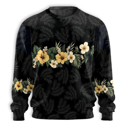 Floral Black Sweatshirt – Colorful Graphic 3D All Over Print Design