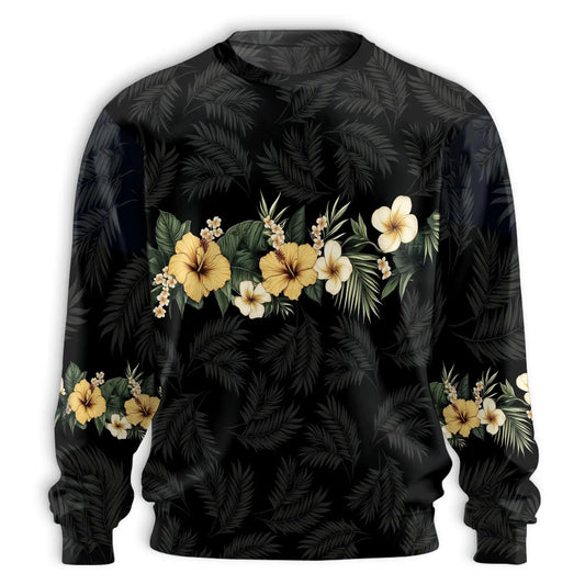 Floral Black Sweatshirt – Colorful Graphic 3D All Over Print Design