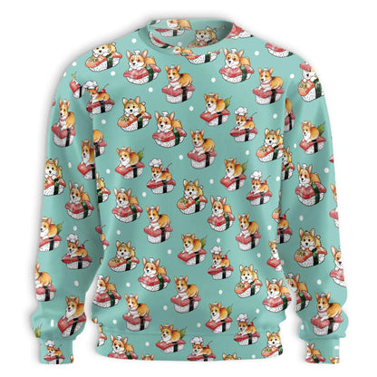 Sushi Corgi Sweatshirt – Colorful Graphic 3D All Over Print Design