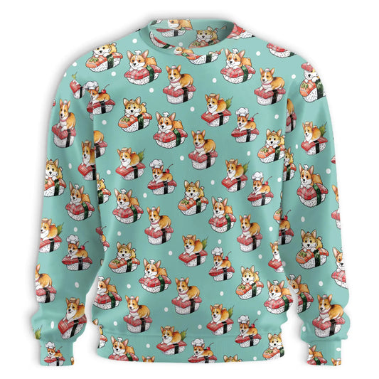Sushi Corgi Sweatshirt – Colorful Graphic 3D All Over Print Design