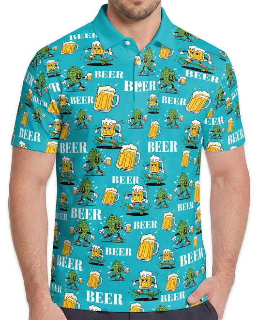Funny Beer Polo Shirt - Craft Brew Party Tropical Style | Azhawaiian