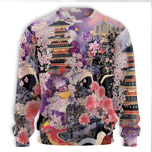 Japanese Landscape Sweatshirt – Colorful Graphic 3D All Over Print Design