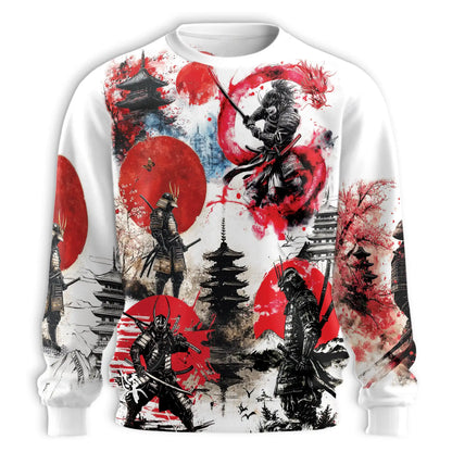 Samurai Art Sweatshirt – Colorful Graphic 3D All Over Print Design