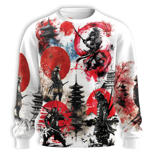 Samurai Art Sweatshirt – Colorful Graphic 3D All Over Print Design