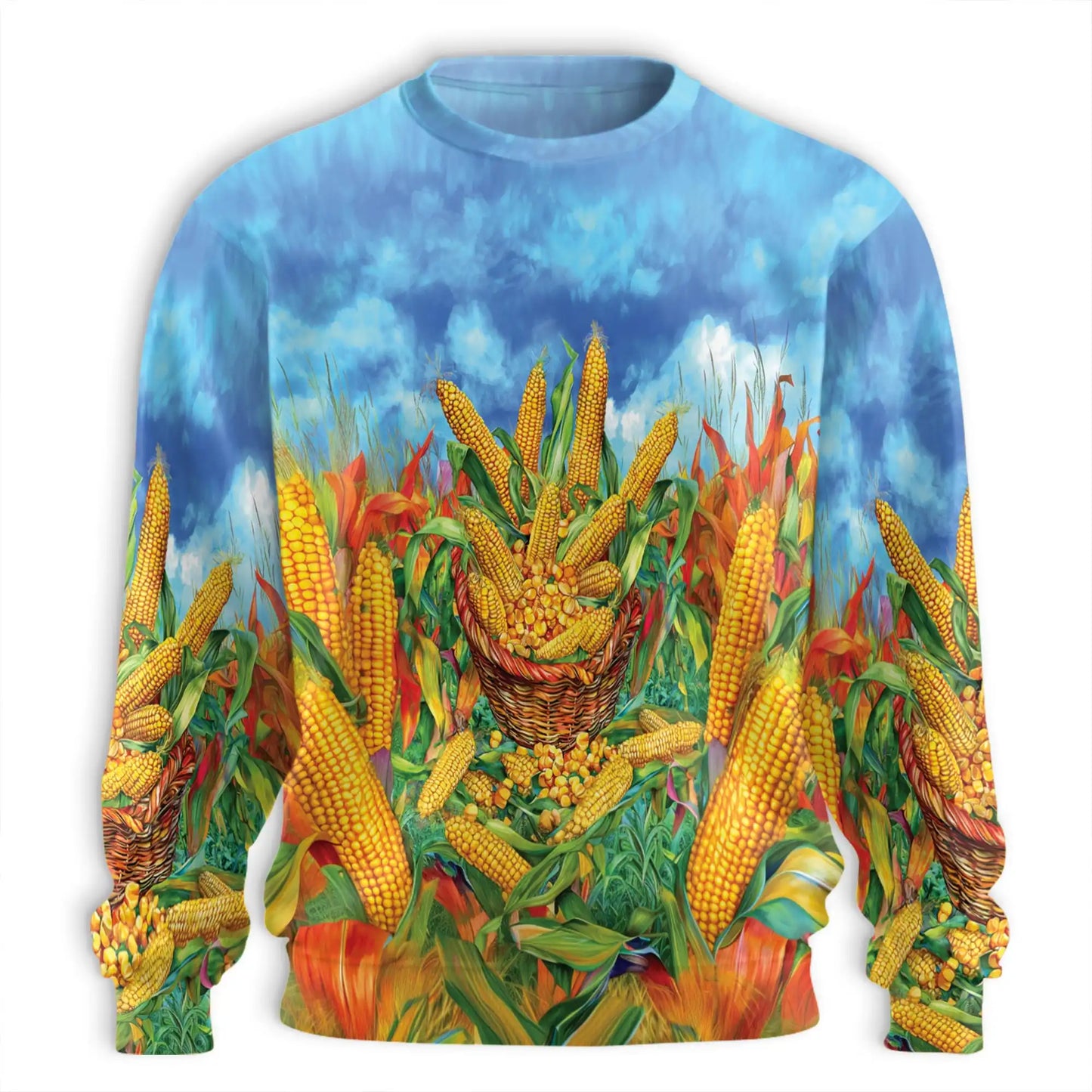 Corn Sweatshirt – Colorful Graphic 3D All Over Print Design