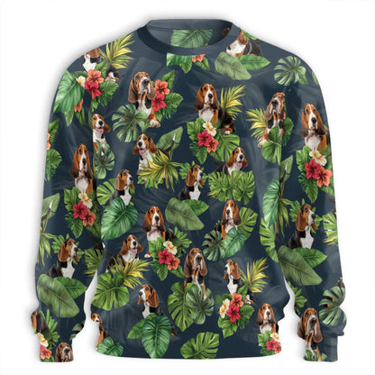 Basset Hound Sweatshirt – Colorful Graphic 3D All Over Print Design