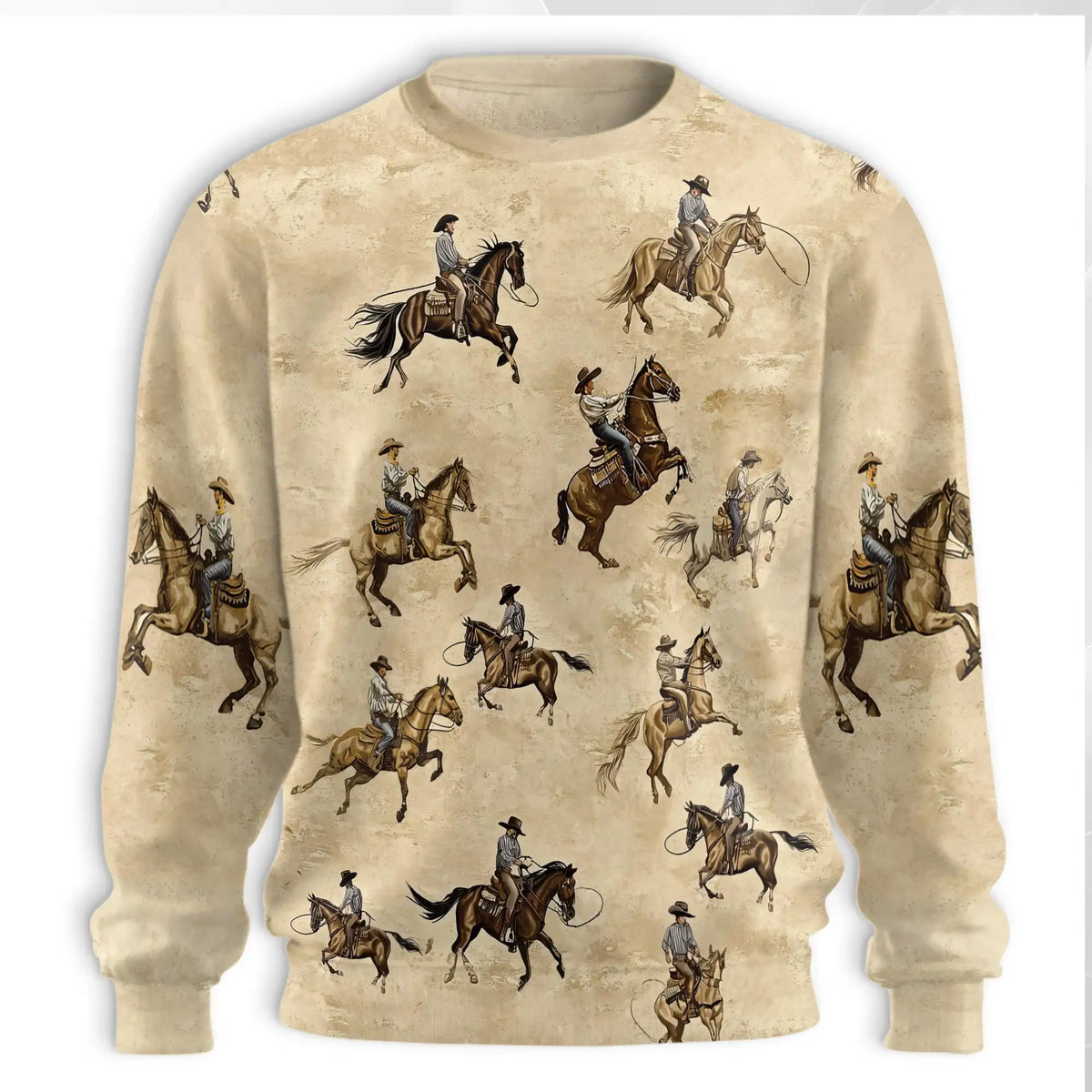 Brown Horse Rodeo Sweatshirt – Colorful Graphic 3D All Over Print Design