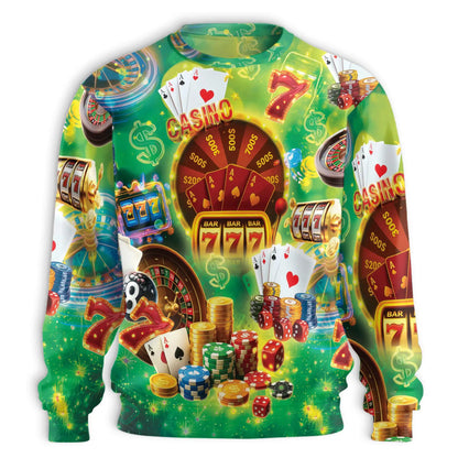 Casino Pattern Sweatshirt – Colorful Graphic 3D All Over Print Design