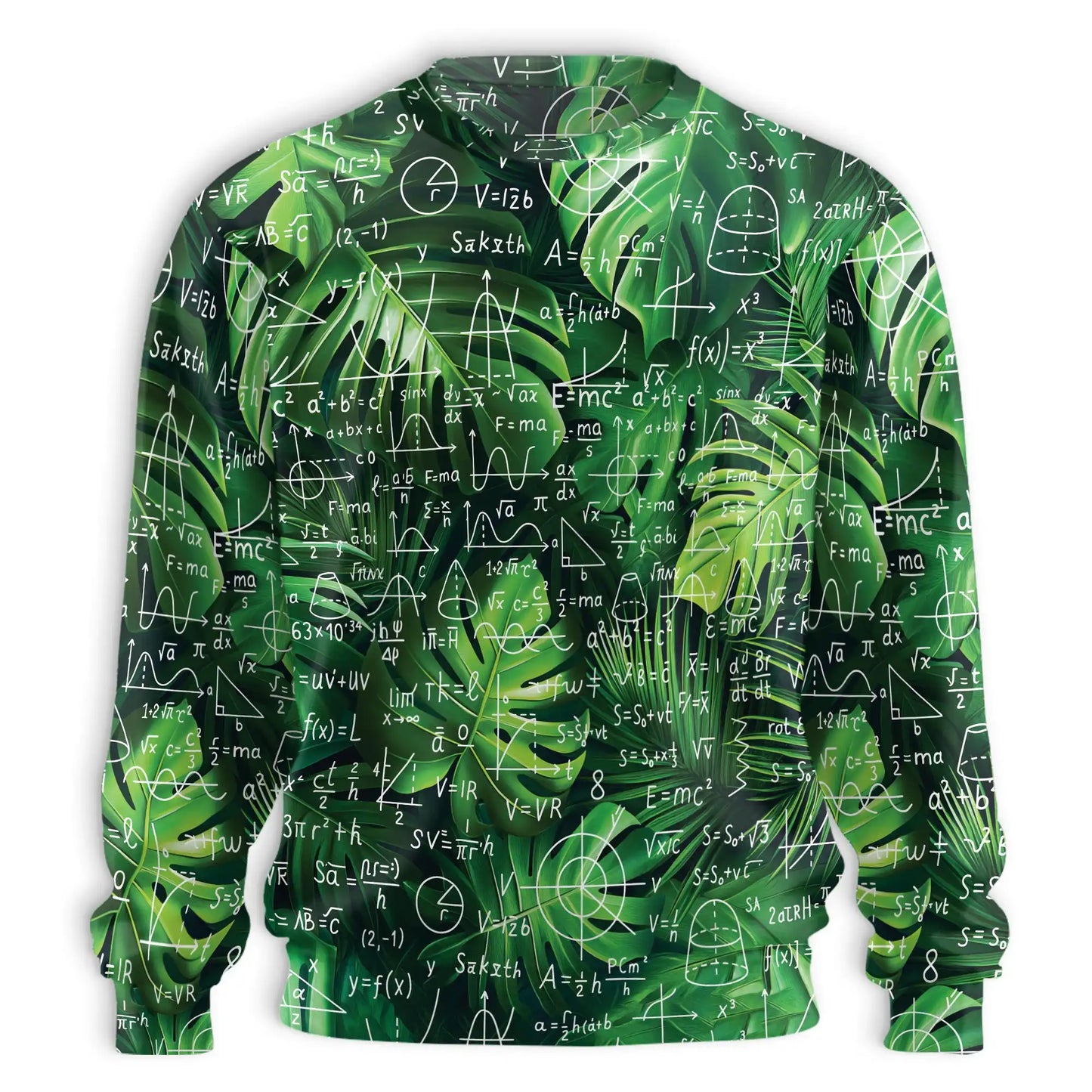 Math Formulas Tropical Leaves Sweatshirt – Tropical 3D All Over Print Design