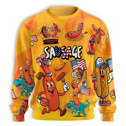 Funny Sausage Sweatshirt – Colorful Graphic 3D All Over Print Design