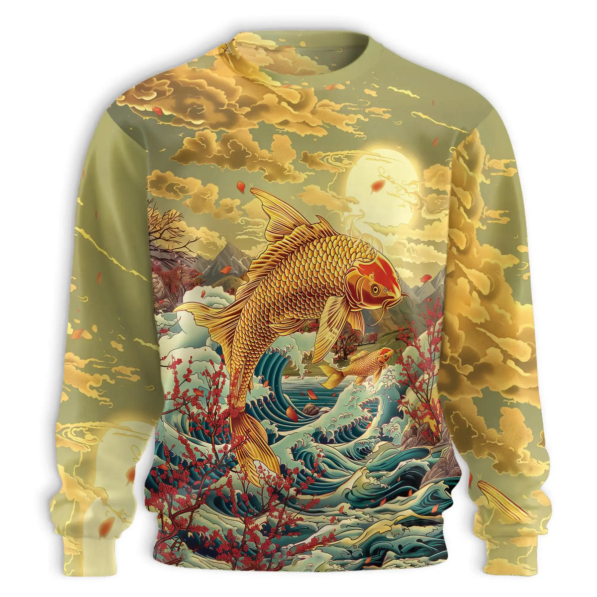 Japanese Koi Fish Sweatshirt – Colorful Graphic 3D All Over Print Design