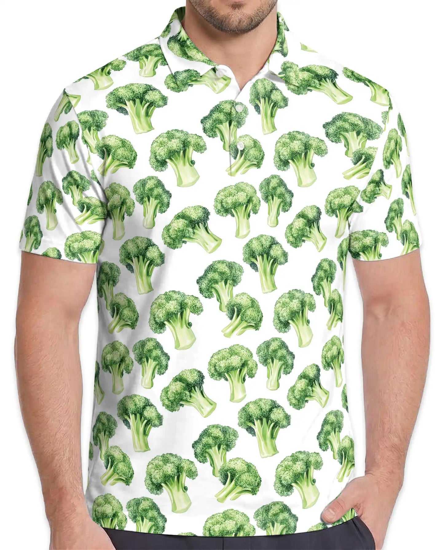 Broccoli Polo Shirt - Vegetable Lover Garden Harvest Botanical Design | Azhawaiian