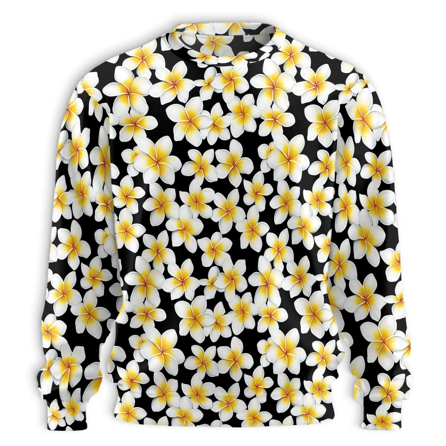 Yellow Plumeria Sweatshirt – Tropical 3D All Over Print Design