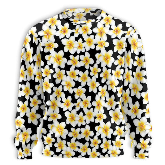 Yellow Plumeria Sweatshirt – Tropical 3D All Over Print Design