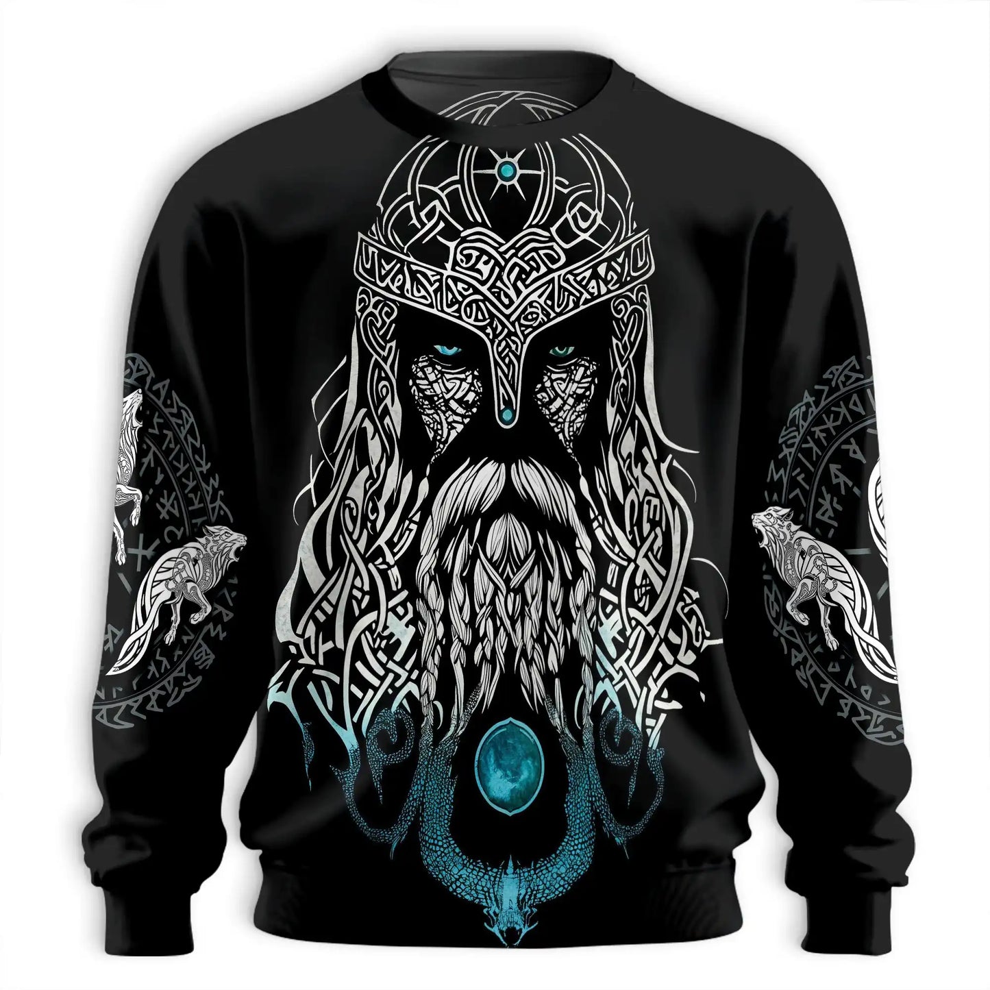 Viking Odin Medieval Sweatshirt – Colorful Graphic 3D All Over Print Design