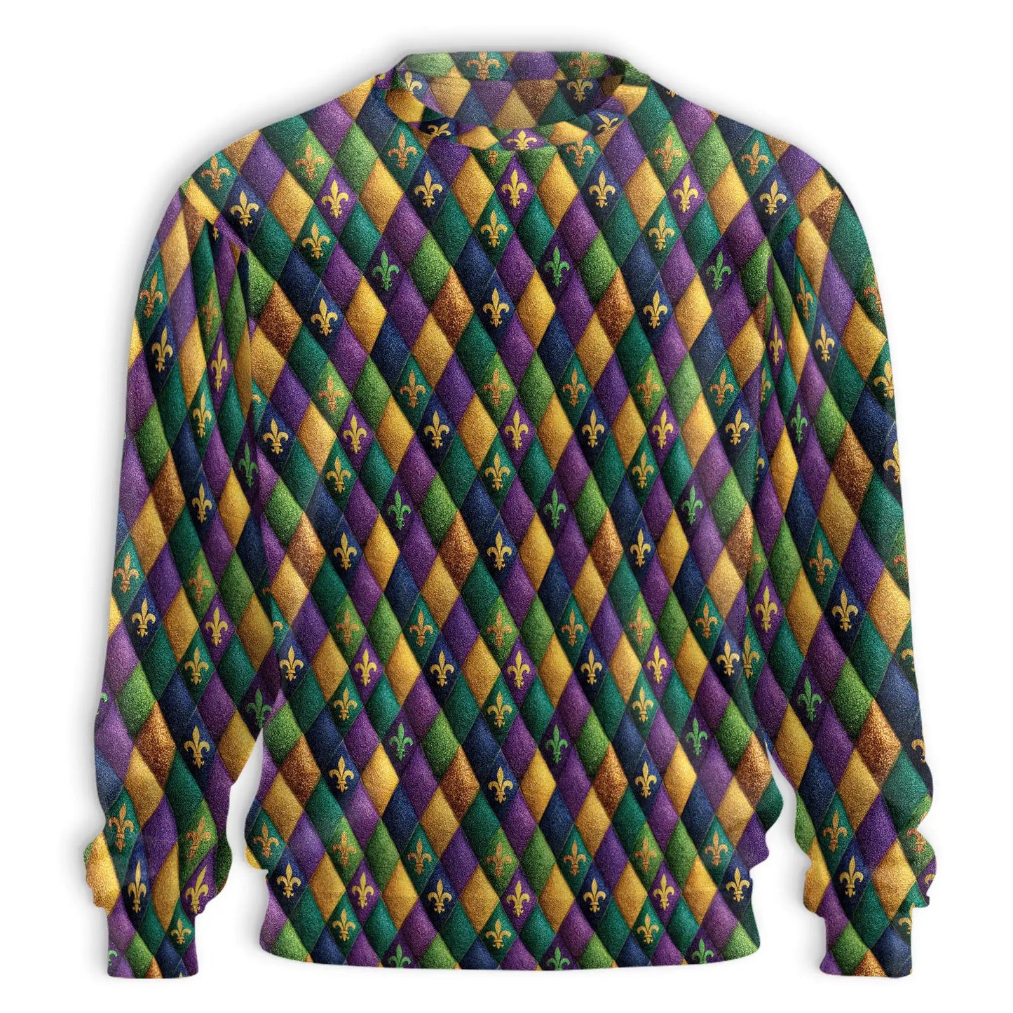 Mardi Gras Harlequin Pattern Sweatshirt – Colorful Graphic 3D All Over Print Design
