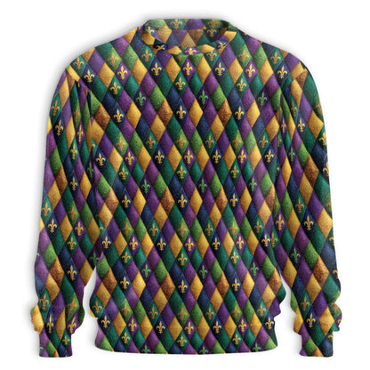 Mardi Gras Harlequin Pattern Sweatshirt – Colorful Graphic 3D All Over Print Design