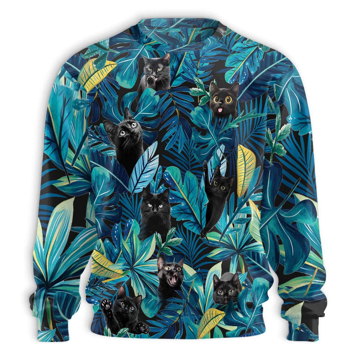 Black Cat Sweatshirt – Colorful Graphic 3D All Over Print Design