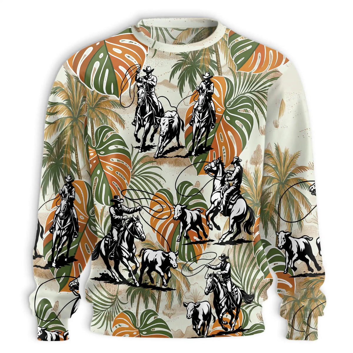Roping Colorful Leaves Sweatshirt – Colorful Graphic 3D All Over Print Design