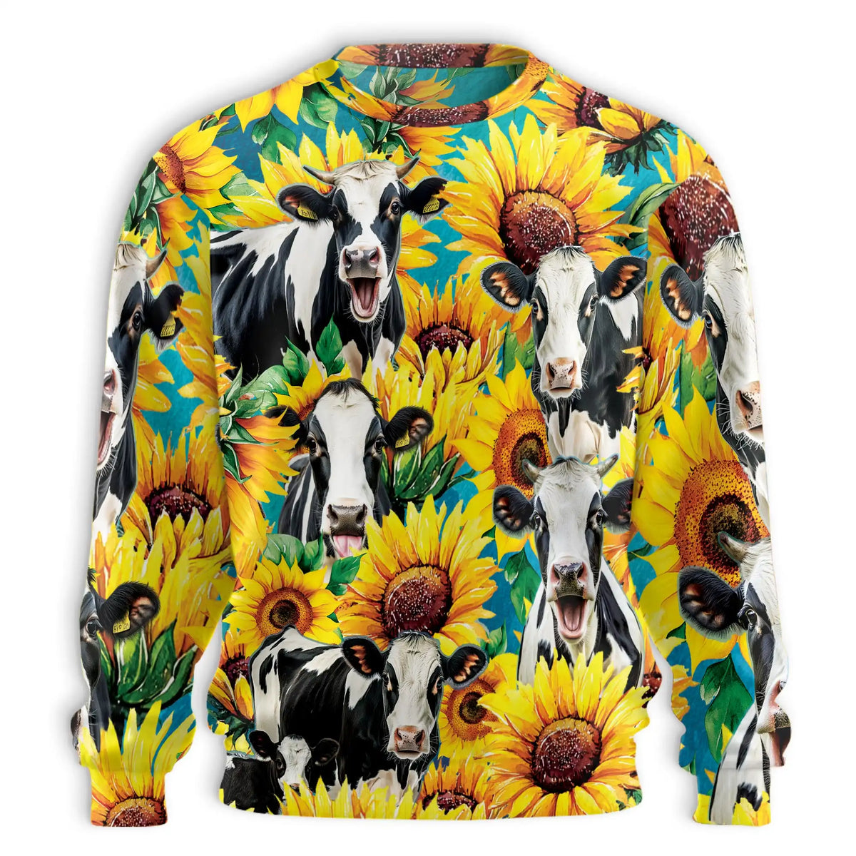 Cow Sunflower Sweatshirt – Colorful Graphic 3D All Over Print Design
