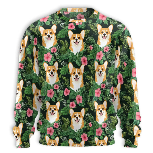 Beach Corgi Sweatshirt – Tropical 3D All Over Print Design