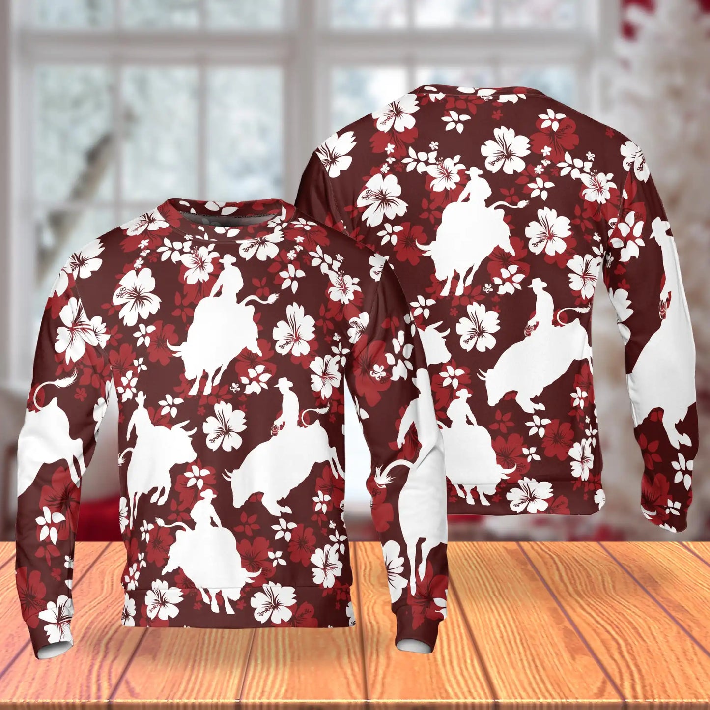 Tropical Bull Riding Sweatshirt – Tropical 3D All Over Print Design