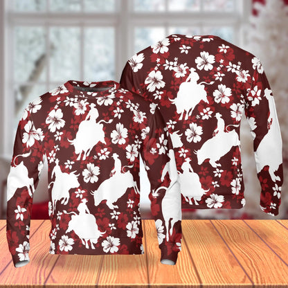 Tropical Bull Riding Sweatshirt – Tropical 3D All Over Print Design
