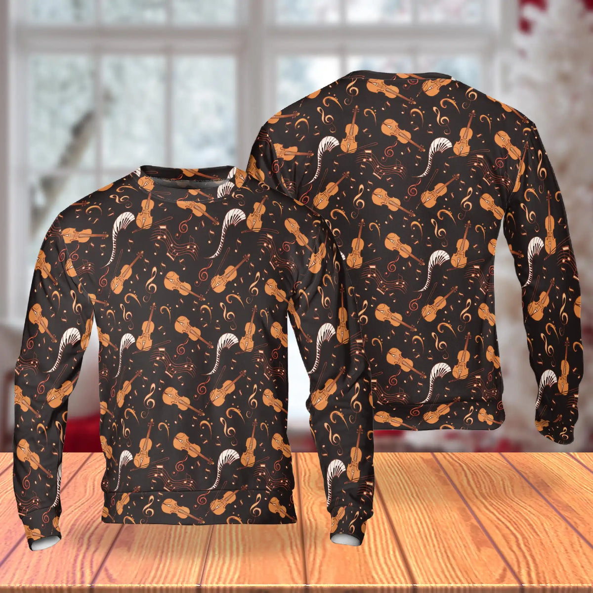 Violin Music Sweatshirt – Colorful Graphic 3D All Over Print Design