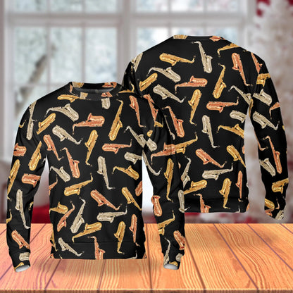 Amazing Saxophone Sweatshirt – Colorful Graphic 3D All Over Print Design