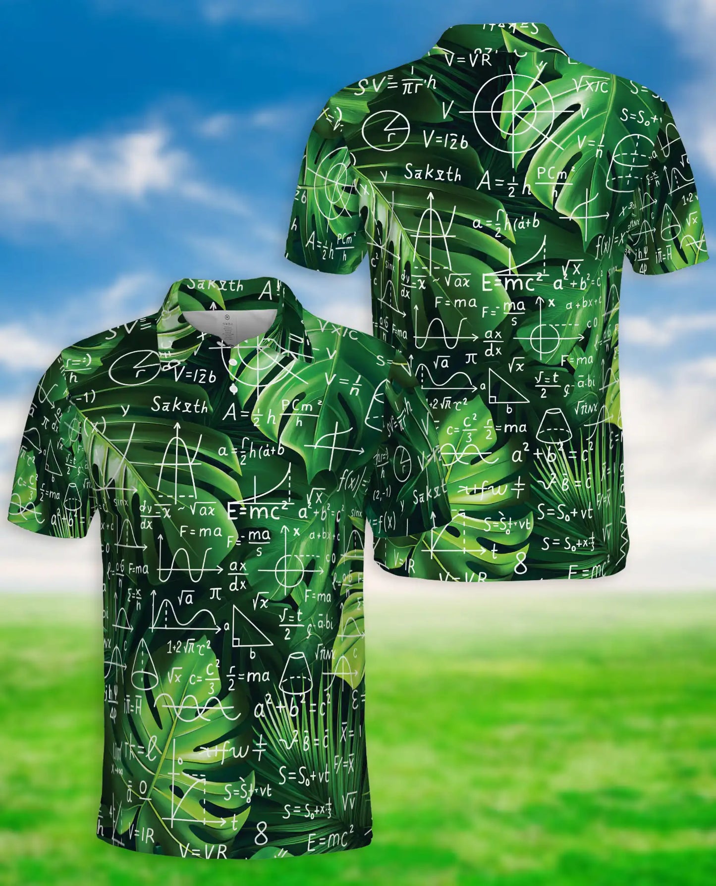 Math Formula Polo Shirt, Science Equation Print | Azhawaiian