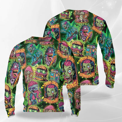 Zombie Sweatshirt – Colorful Graphic 3D All Over Print Design