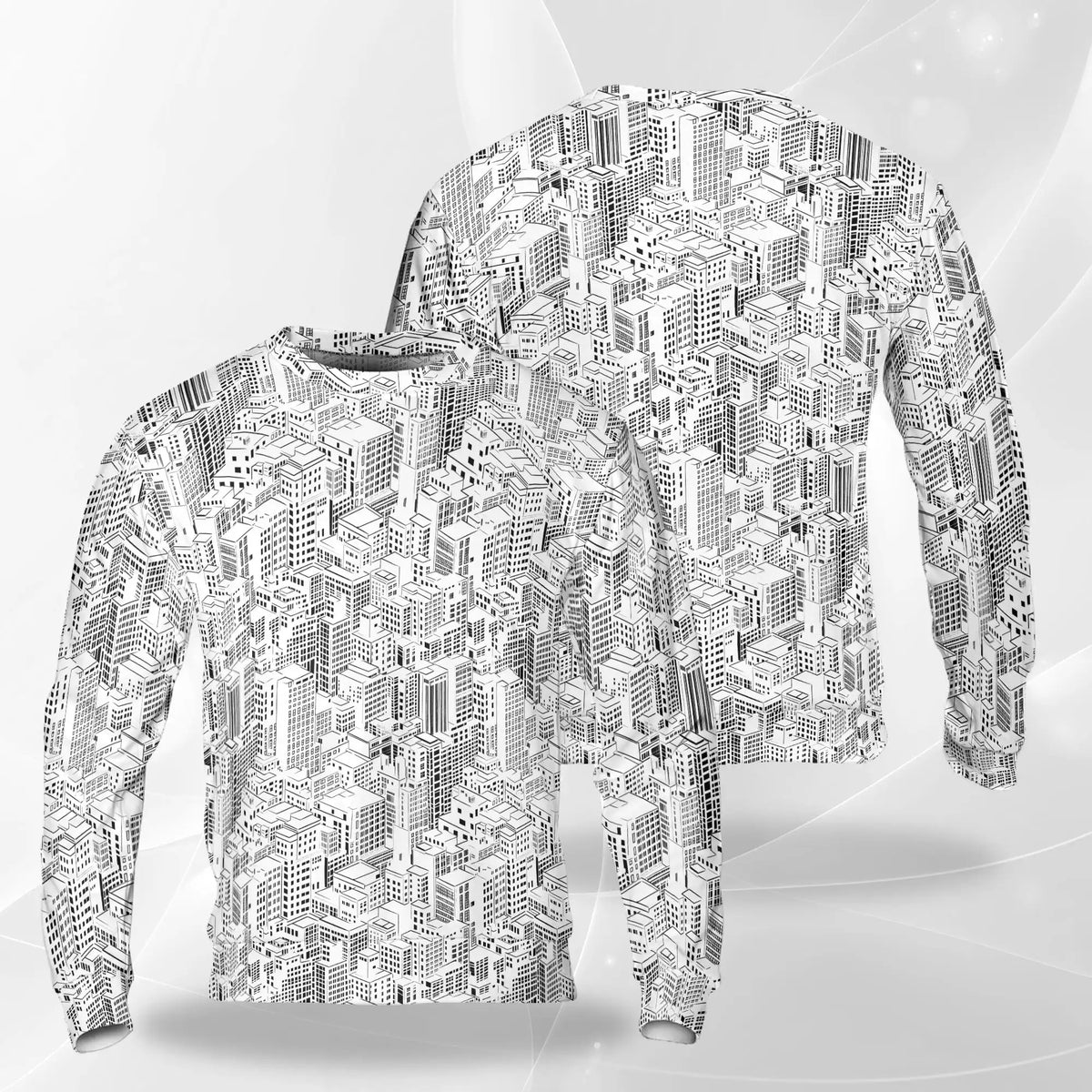City Buildings Sweatshirt – Colorful Graphic 3D All Over Print Design