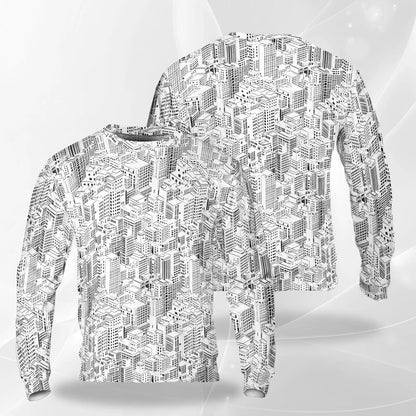 City Buildings Sweatshirt – Colorful Graphic 3D All Over Print Design