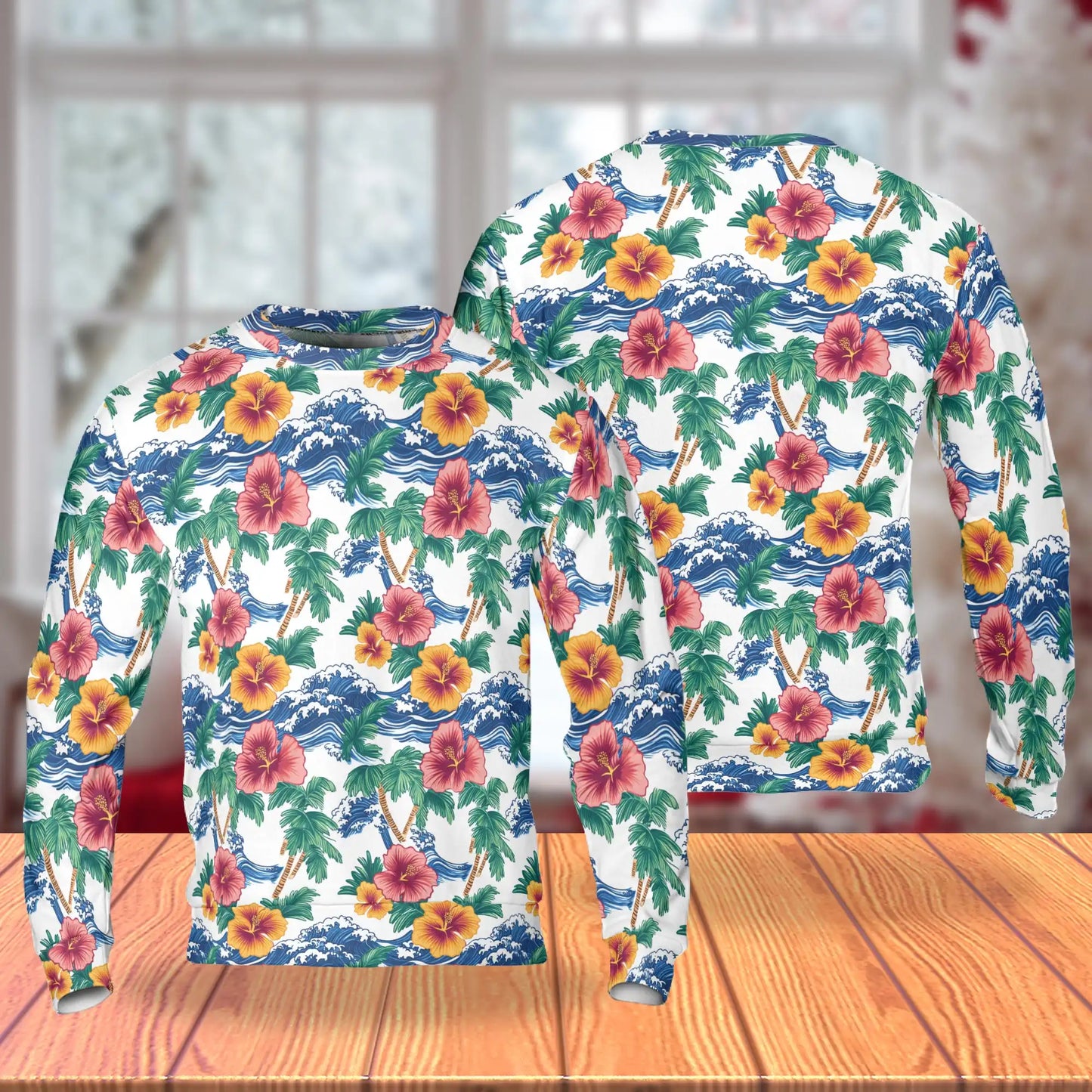 Palm Tree Floral Beach Sweatshirt – Tropical 3D All Over Print Design