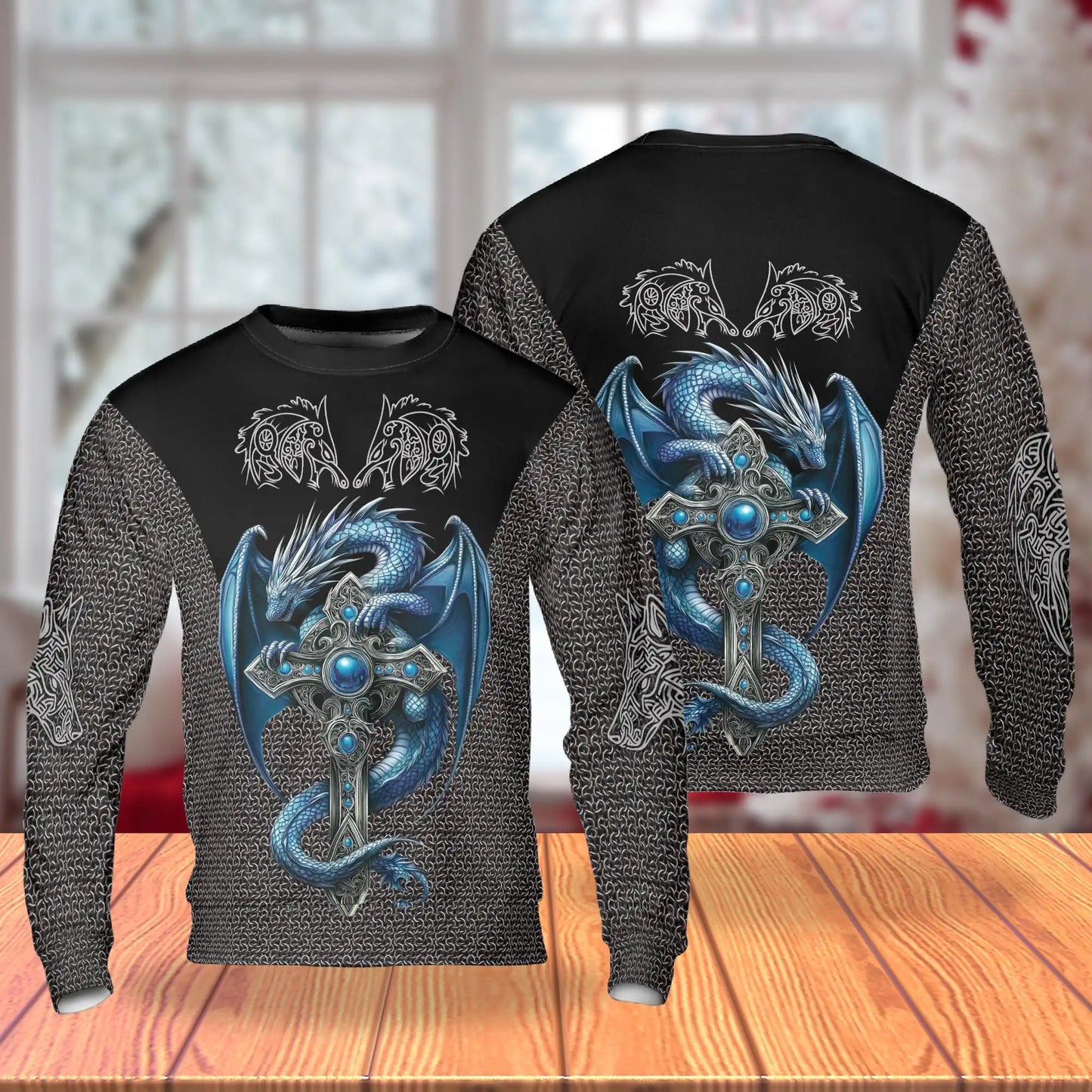 Ice Gothic Dragon Sweatshirt – Colorful Graphic 3D All Over Print Design