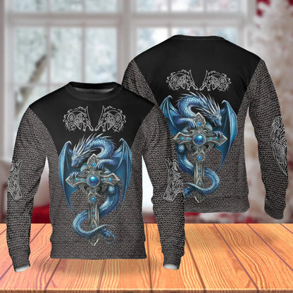Ice Gothic Dragon Sweatshirt – Colorful Graphic 3D All Over Print Design