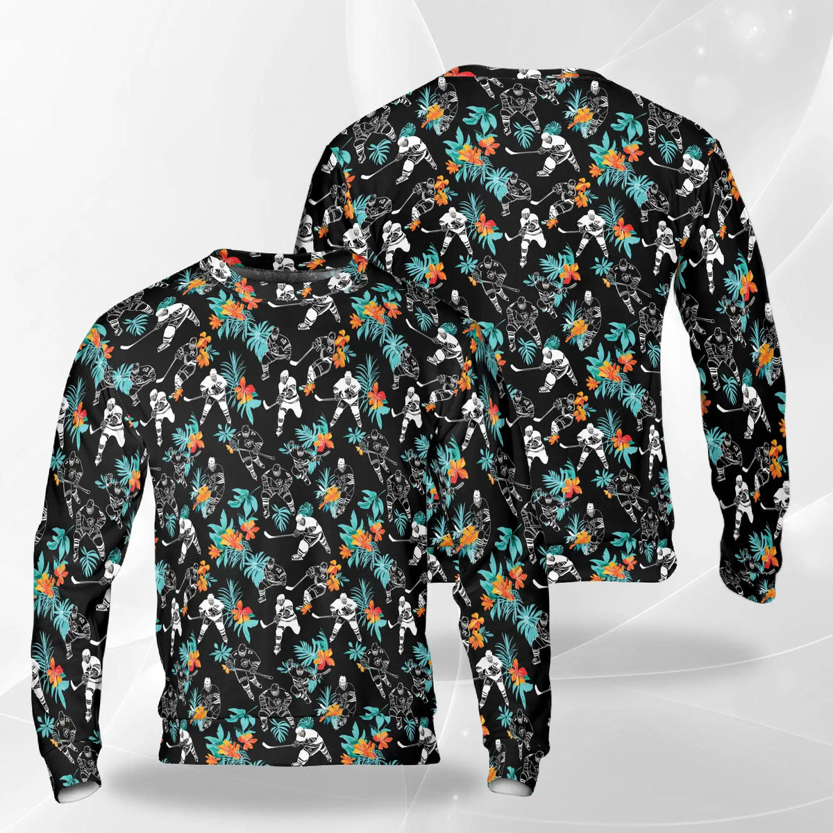 Hockey Player Sweatshirt – Tropical 3D All Over Print Design
