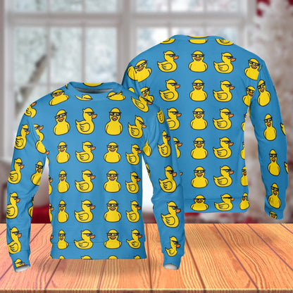 Funny Duck With Sunglasses Sweatshirt – Colorful Graphic 3D All Over Print Design