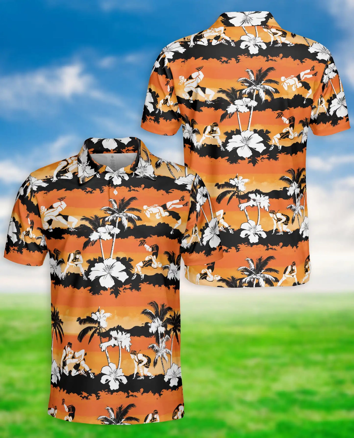 Hawaiian Surf Polo Shirt, Sunset Beach Style | Azhawaiian