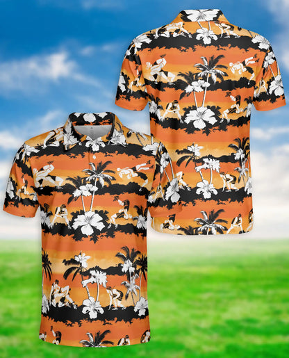 Hawaiian Surf Polo Shirt, Sunset Beach Style | Azhawaiian