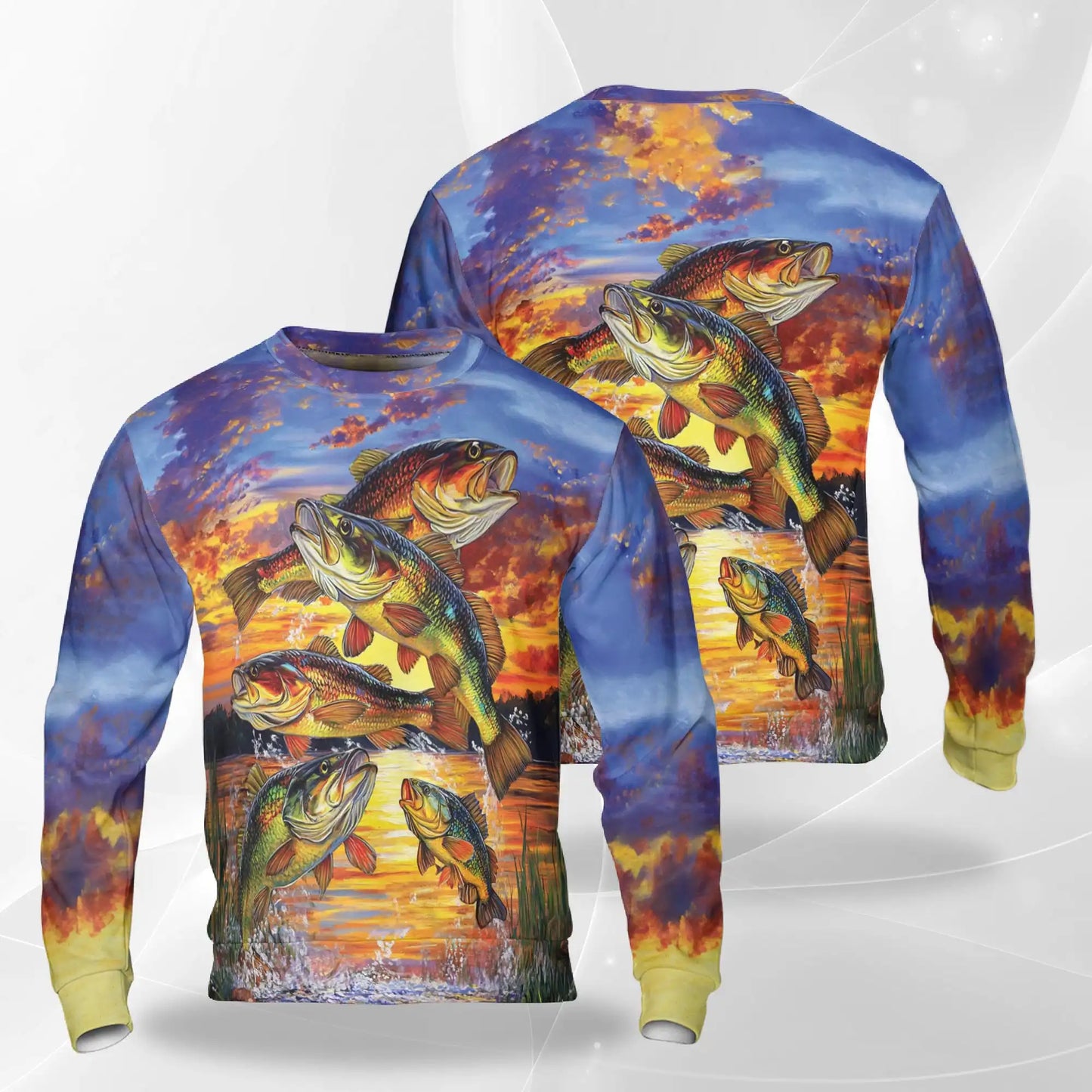 Largemouth Bass Fishing Sweatshirt – Colorful Graphic 3D All Over Print Design